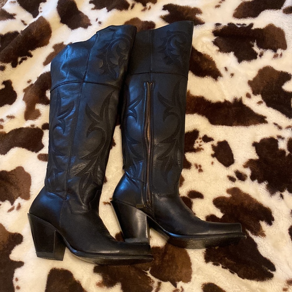 Women's Black Dan Post Jilted Western Boots Size 7